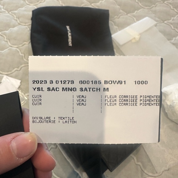 Yves Saint Laurent Black Quilted Clutch with Gold Logo - Picture 6 of 6